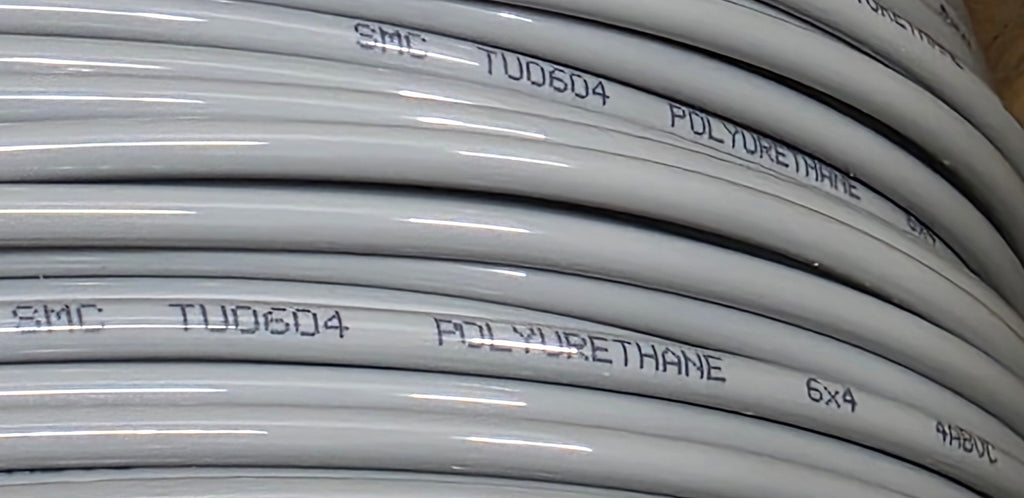 SMC TU0604GR1-500 Tubing; 6mmOD; 4mmID Polyurethane; Gray (500m/1640ft per Roll)