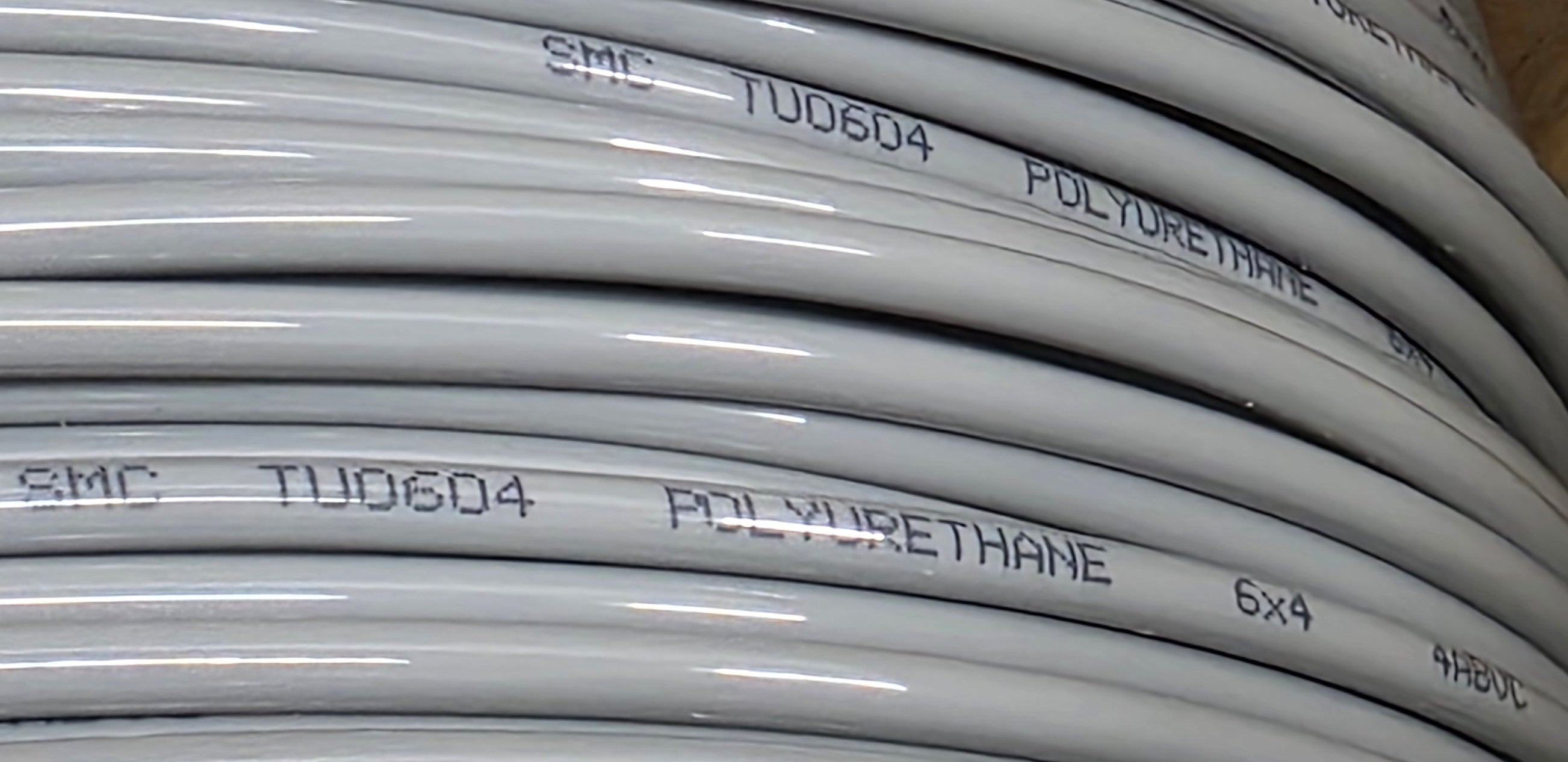 SMC TU0604GR1-500 Tubing; 6mmOD; 4mmID Polyurethane; Gray (500m/1640ft per Roll)