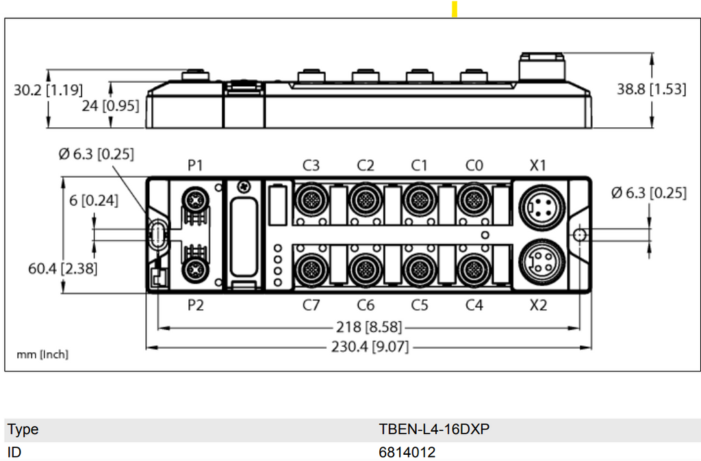 Turck TBEN-L4-16DXP Remote I/O modules,16 Digital Channel, ID 6814012, 18-30VDC, Master or Slave, BEEP Series