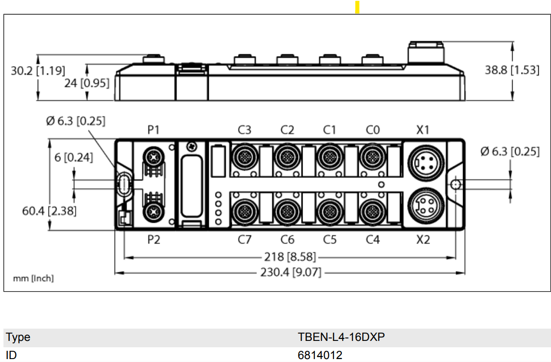 Turck TBEN-L4-16DXP Remote I/O modules,16 Digital Channel, ID 6814012, 18-30VDC, Master or Slave, BEEP Series